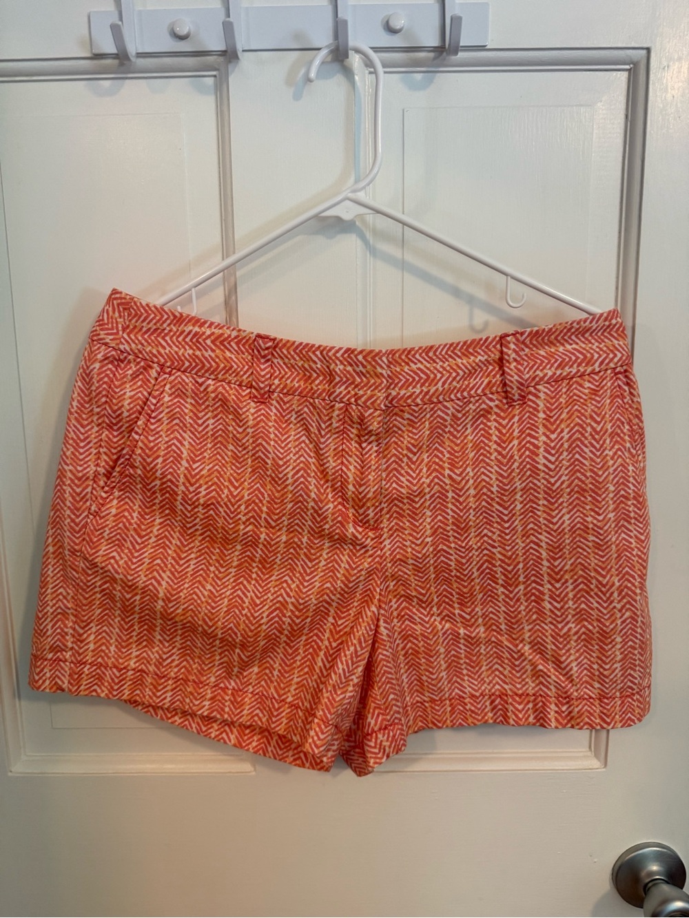 Loft 100% Cotton Pink And Orange Chevron Shorts Size 4